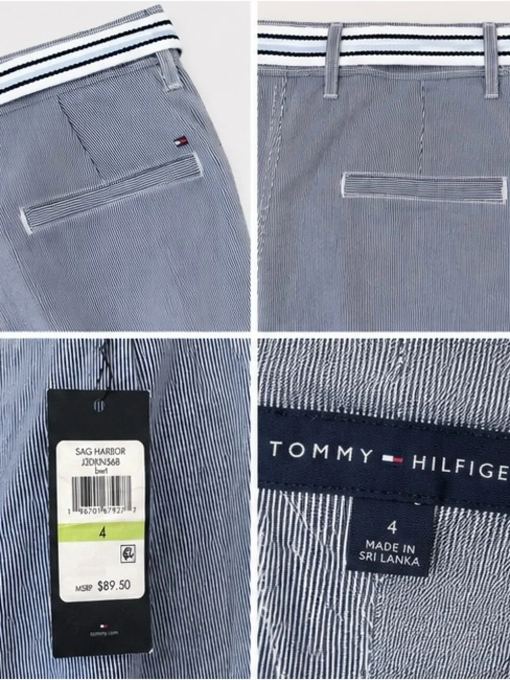Tommy Hilfiger Sag Harbor Striped Cropped Wide Leg Pants NWT Size 4 - Picture 6 of 6